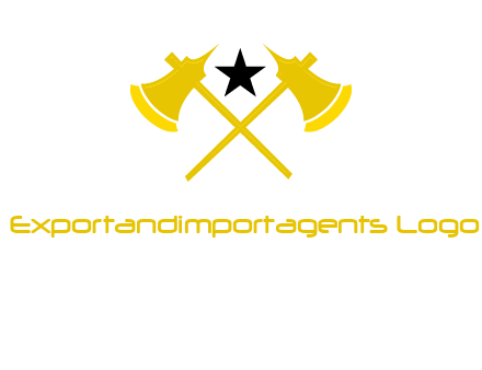 crossed battle axes with star logo