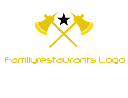 crossed battle axes with star logo