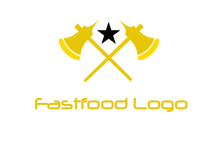 crossed battle axes with star logo