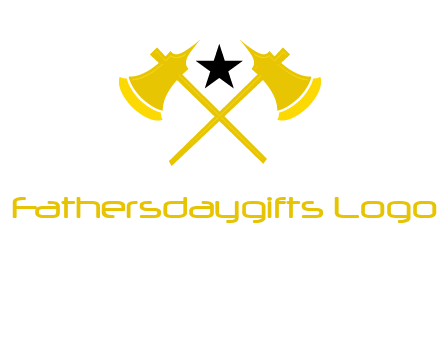 crossed battle axes with star logo