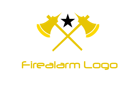 crossed battle axes with star logo