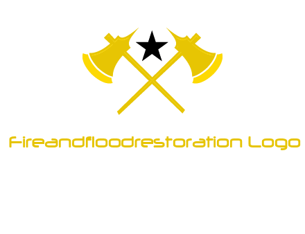 crossed battle axes with star logo