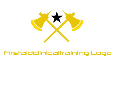 crossed battle axes with star logo