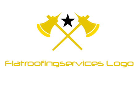 crossed battle axes with star logo