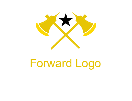 crossed battle axes with star logo