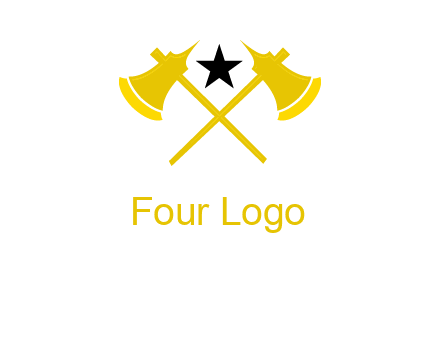 crossed battle axes with star logo