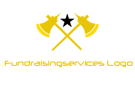 crossed battle axes with star logo