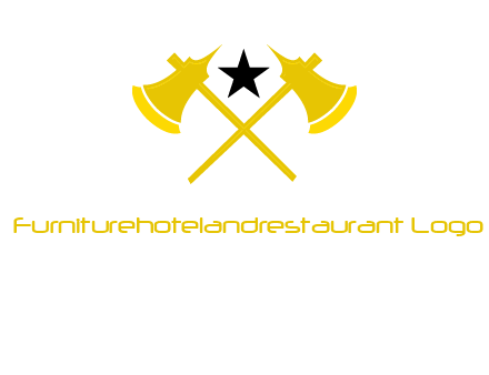 crossed battle axes with star logo