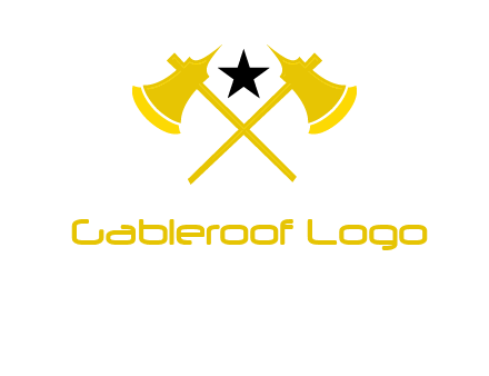 crossed battle axes with star logo