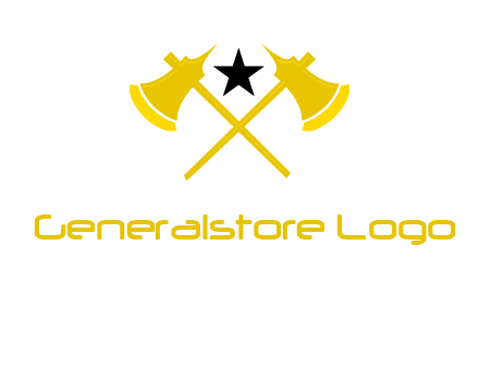 crossed battle axes with star logo
