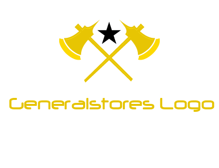 crossed battle axes with star logo