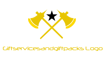 crossed battle axes with star logo