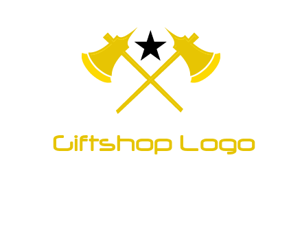 crossed battle axes with star logo