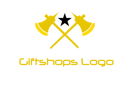 crossed battle axes with star logo