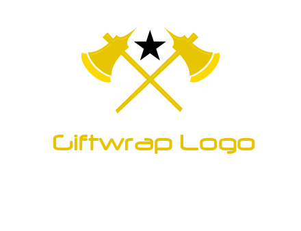 crossed battle axes with star logo