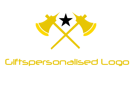 crossed battle axes with star logo