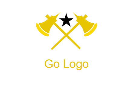 crossed battle axes with star logo