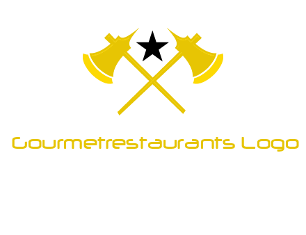 crossed battle axes with star logo