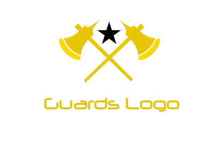 crossed battle axes with star logo