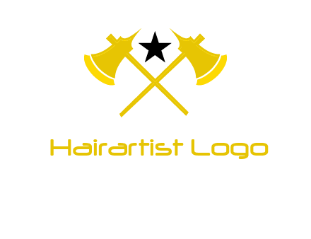crossed battle axes with star logo
