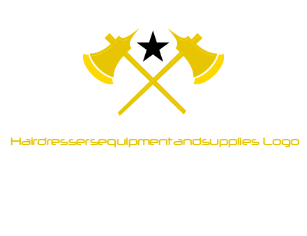 crossed battle axes with star logo