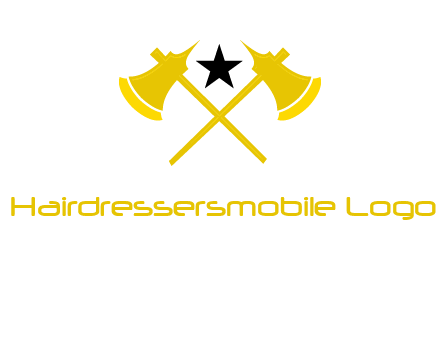 crossed battle axes with star logo