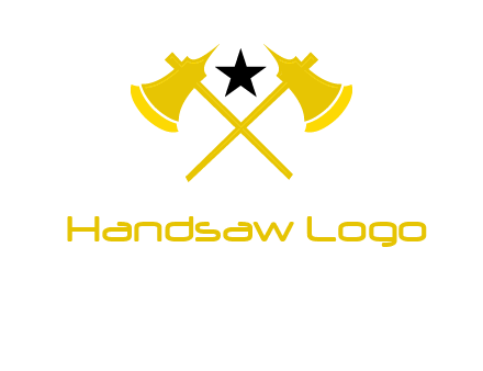 crossed battle axes with star logo