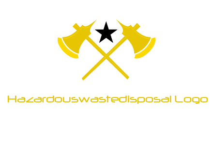 crossed battle axes with star logo