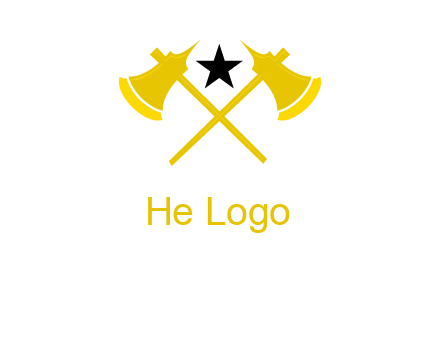 crossed battle axes with star logo