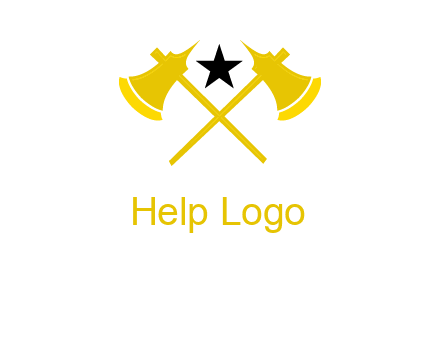 crossed battle axes with star logo