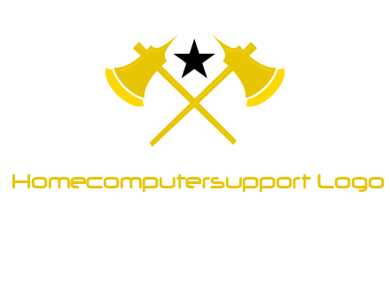 crossed battle axes with star logo