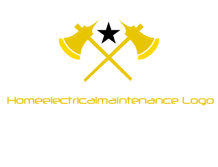 crossed battle axes with star logo