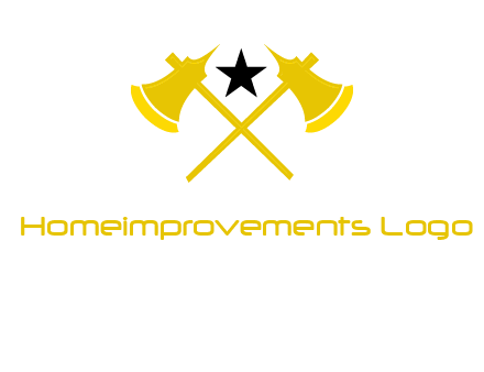 crossed battle axes with star logo