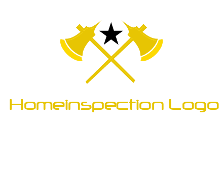 crossed battle axes with star logo