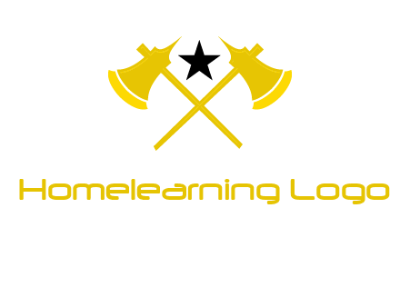 crossed battle axes with star logo