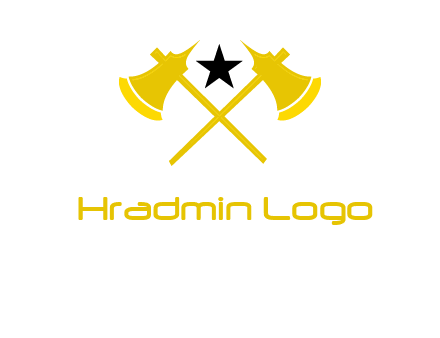 crossed battle axes with star logo