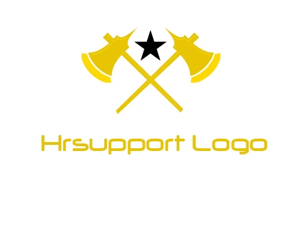 crossed battle axes with star logo