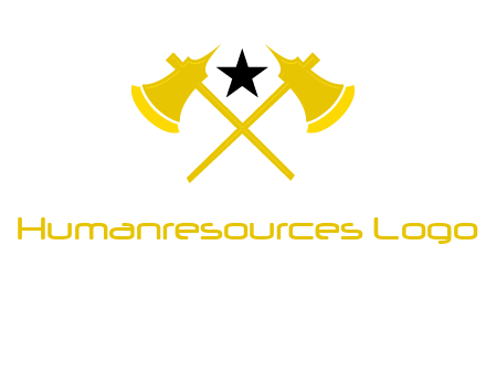 crossed battle axes with star logo