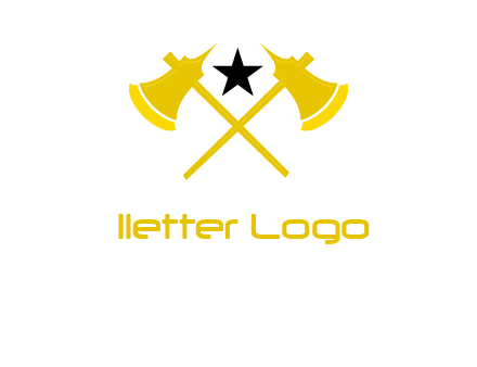 crossed battle axes with star logo
