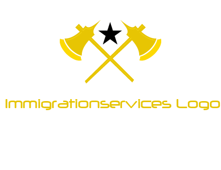 crossed battle axes with star logo