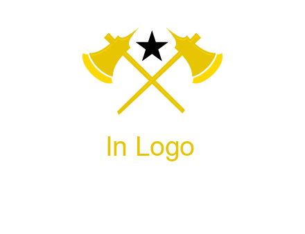 crossed battle axes with star logo