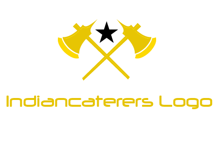 crossed battle axes with star logo
