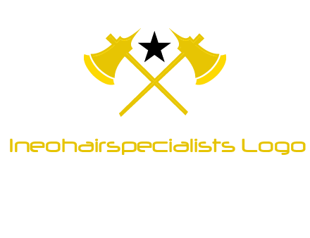crossed battle axes with star logo