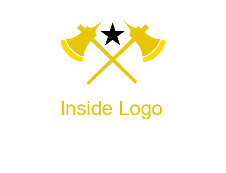 crossed battle axes with star logo