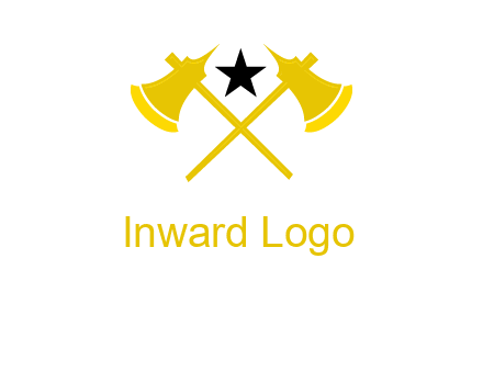 crossed battle axes with star logo
