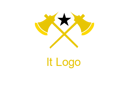 crossed battle axes with star logo