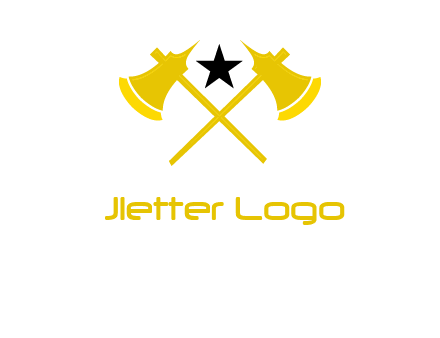 crossed battle axes with star logo