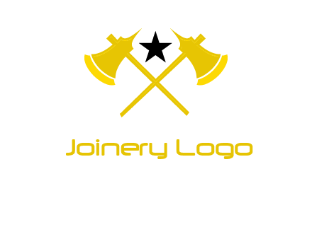crossed battle axes with star logo