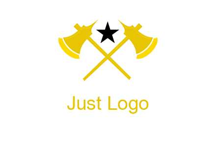crossed battle axes with star logo