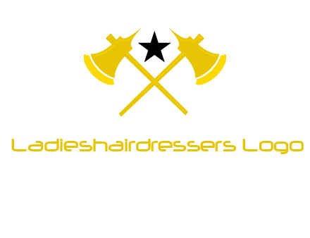 crossed battle axes with star logo